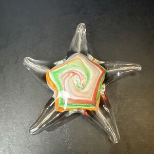 Multi-Color GLASS STARFISH PAPERWEIGHT